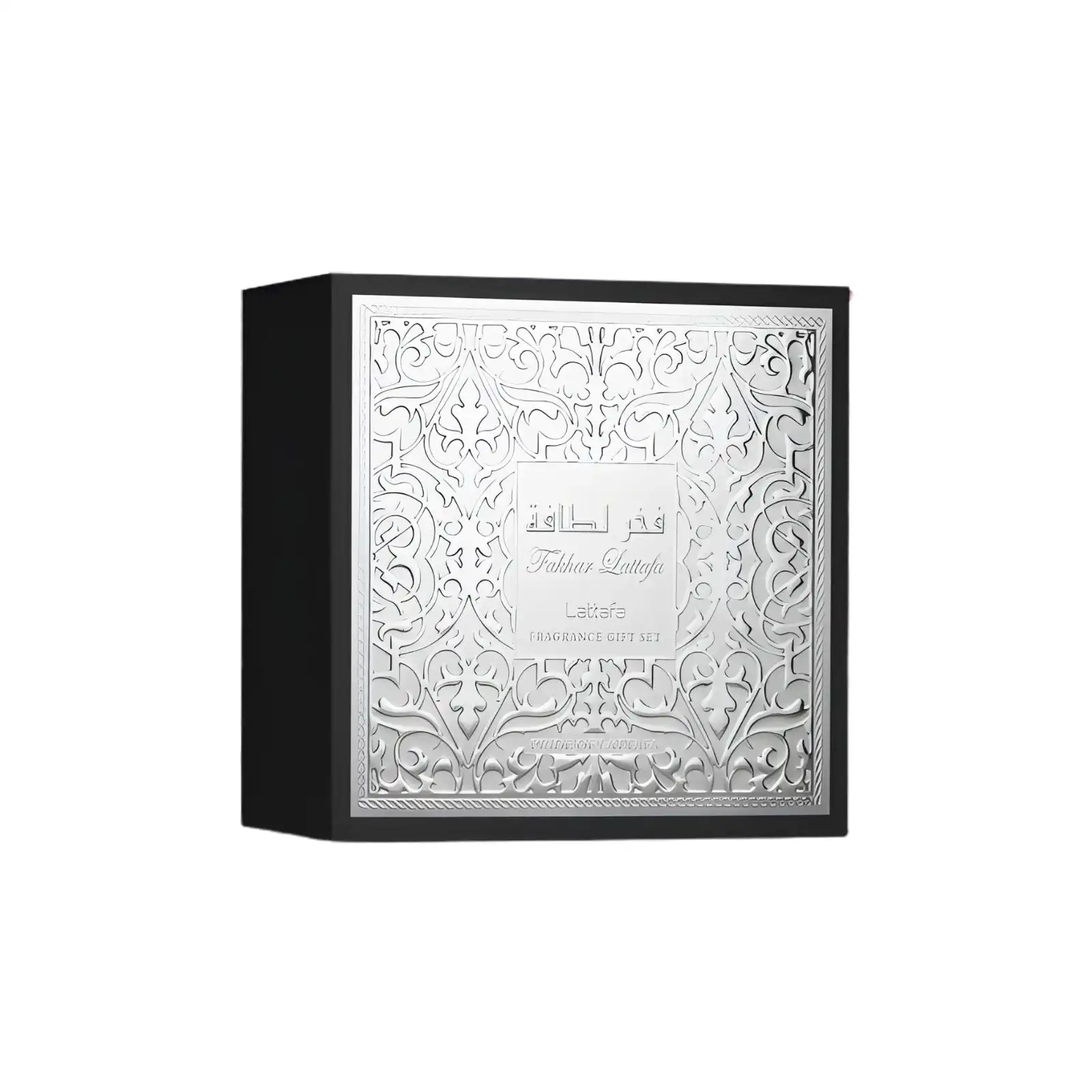 Fakhar Lattafa Black 100ml Eau De Parfum, 12ml Travel Spray & 100ml Shower Gel - Giftset For Men - Image 2
